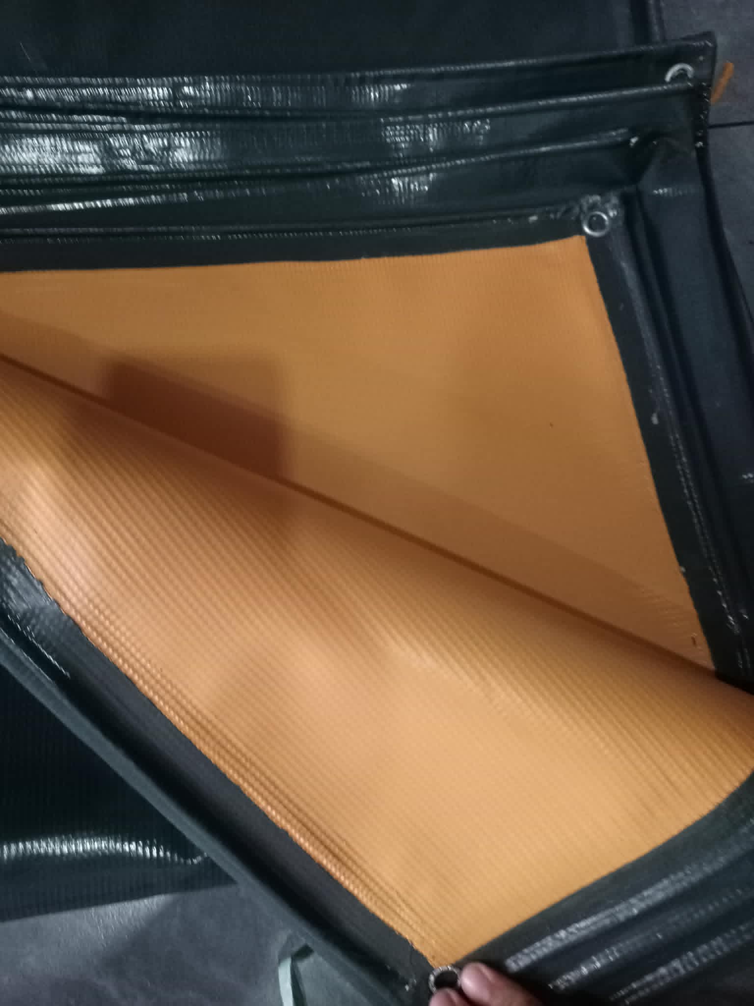 Reinforced Black and Tan Tarp