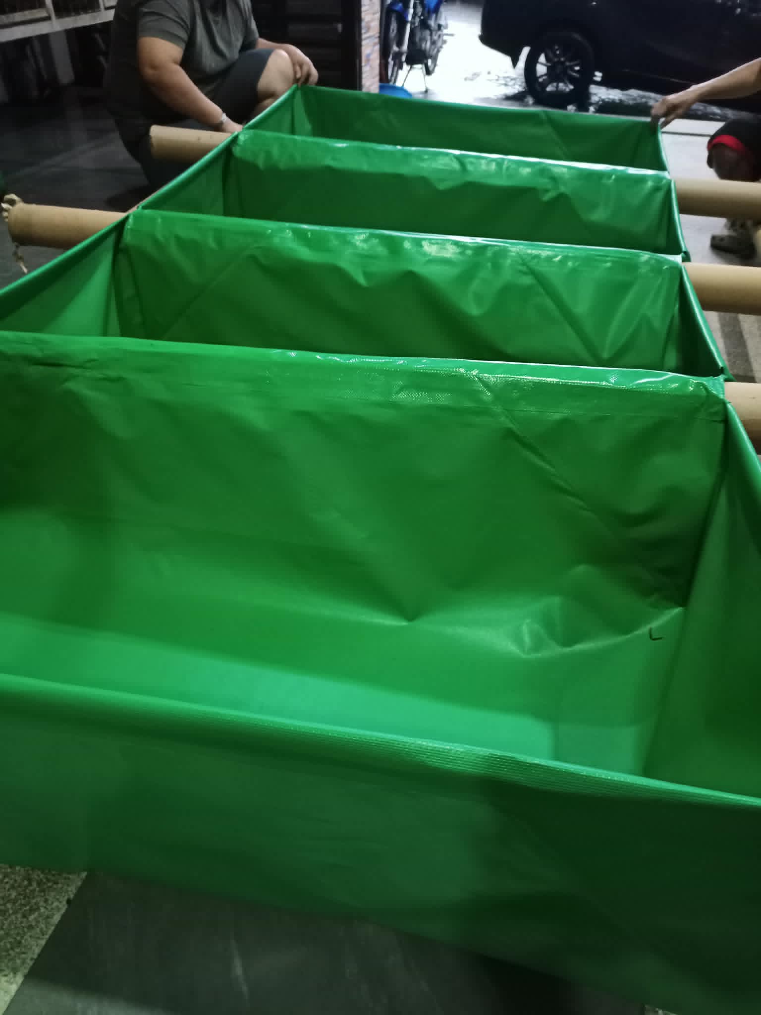 Green Tarpulin Bins