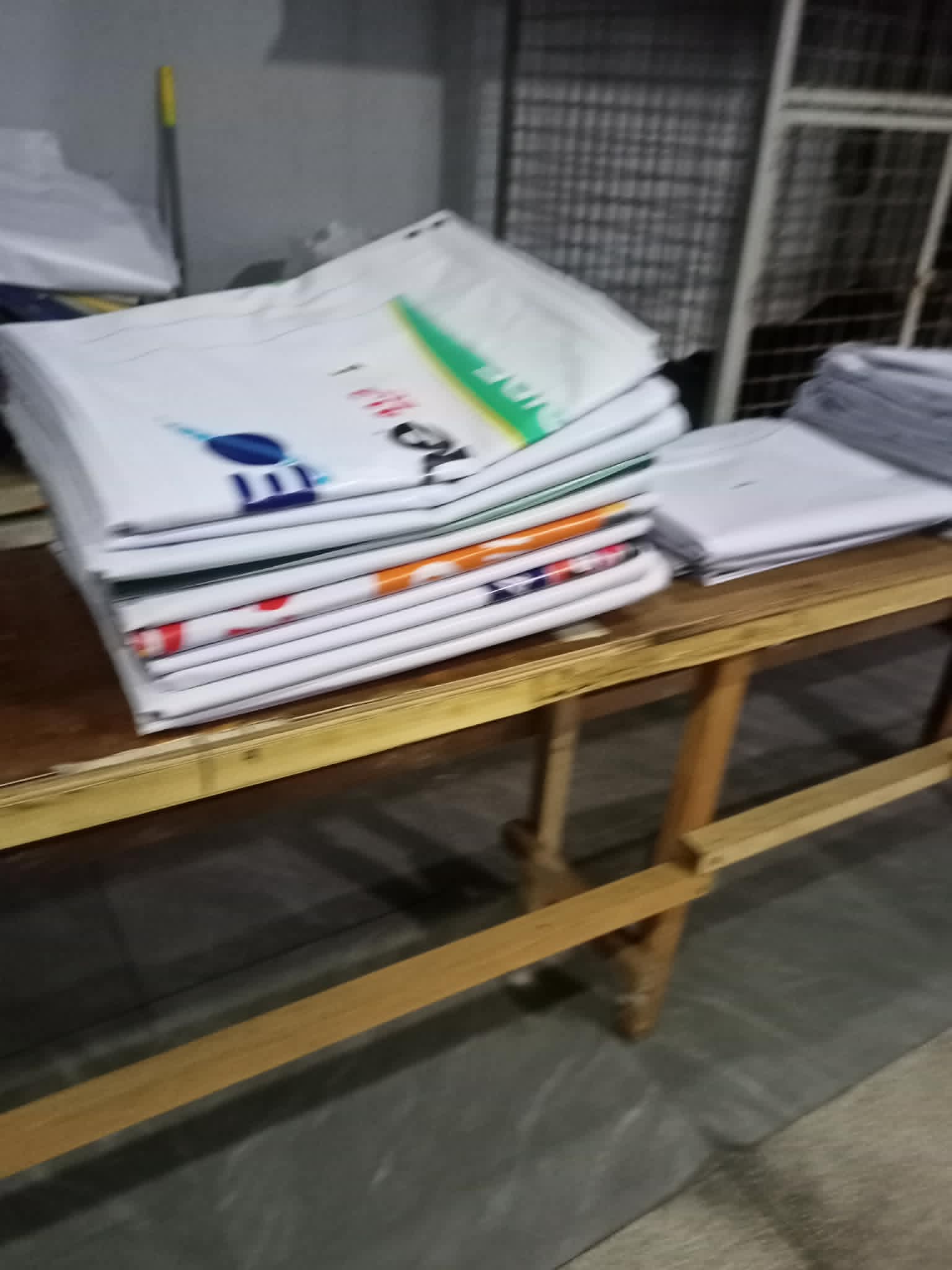 Printed tarpulin stack